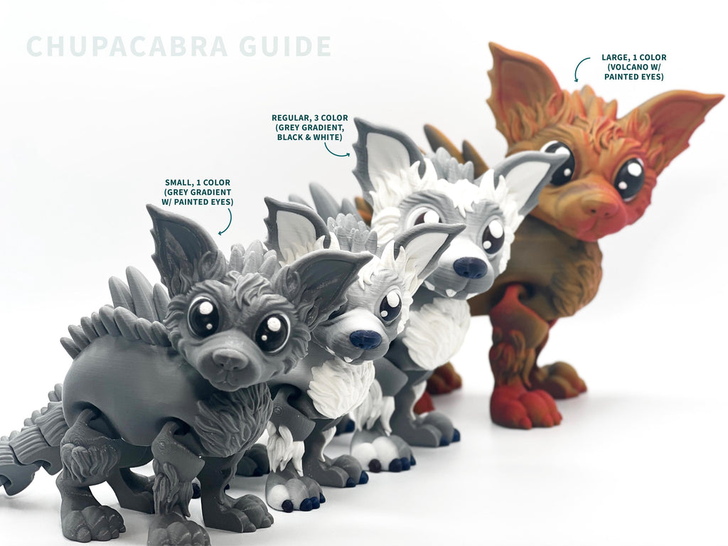 3D Printed Articulated Chupacabra Fidget Toy: Custom Cryptid Decor