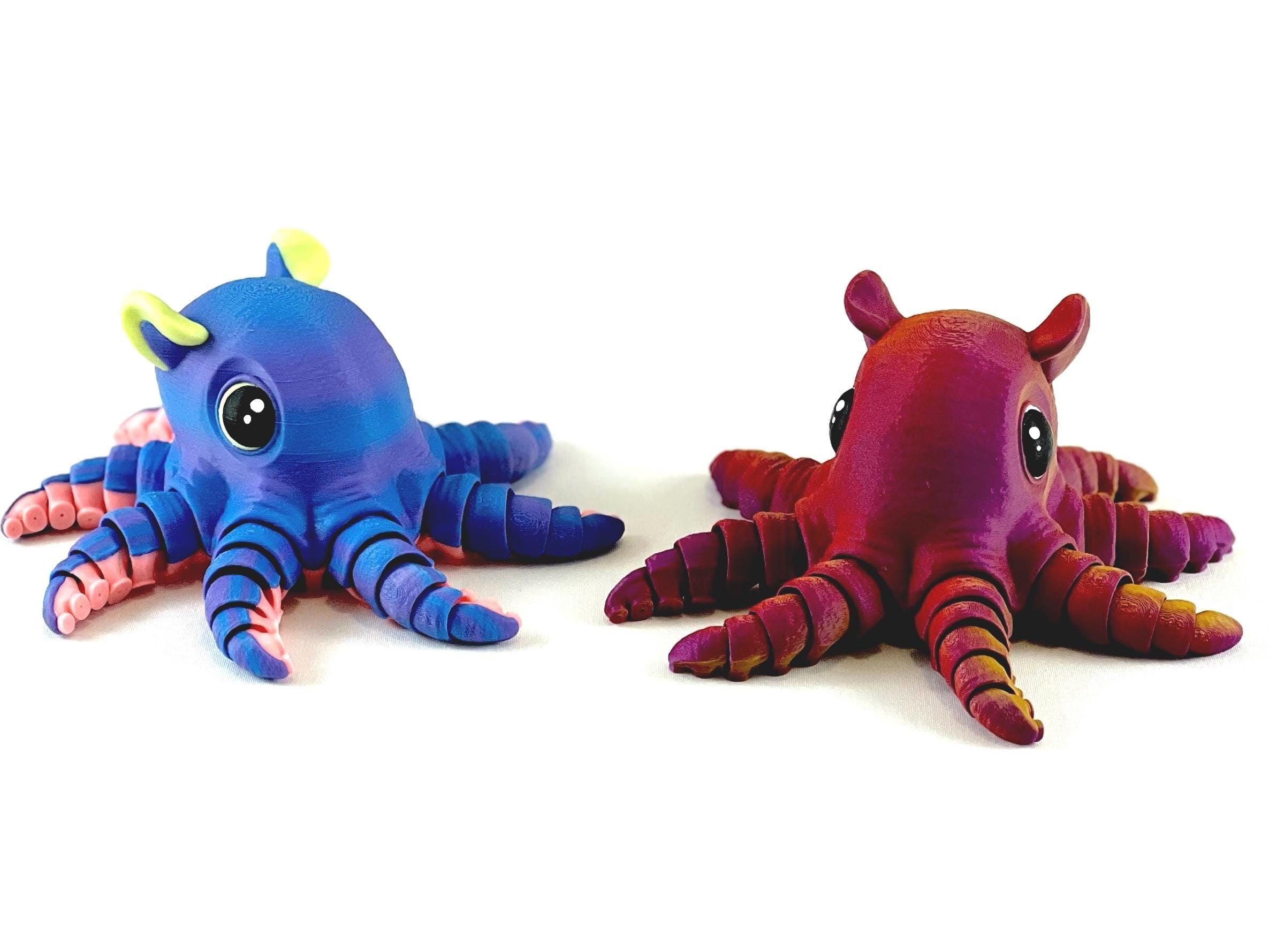 Articulated Dumbo Octopus: Eco-Friendly Fidget Toy and Octopus present