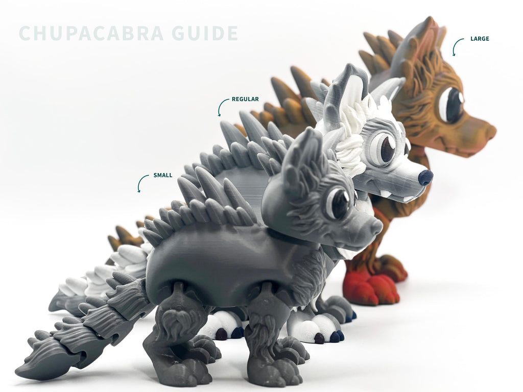 3D Printed Articulated Chupacabra Fidget Toy: Custom Cryptid Decor